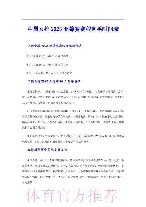 2026年女排世界杯赛事直播收看完全指南 2026年女排世界杯赛事直播收看完全指南